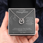 Daughter, know I am always with you - Equestrian Lucky in Love Necklace (Dark Background)